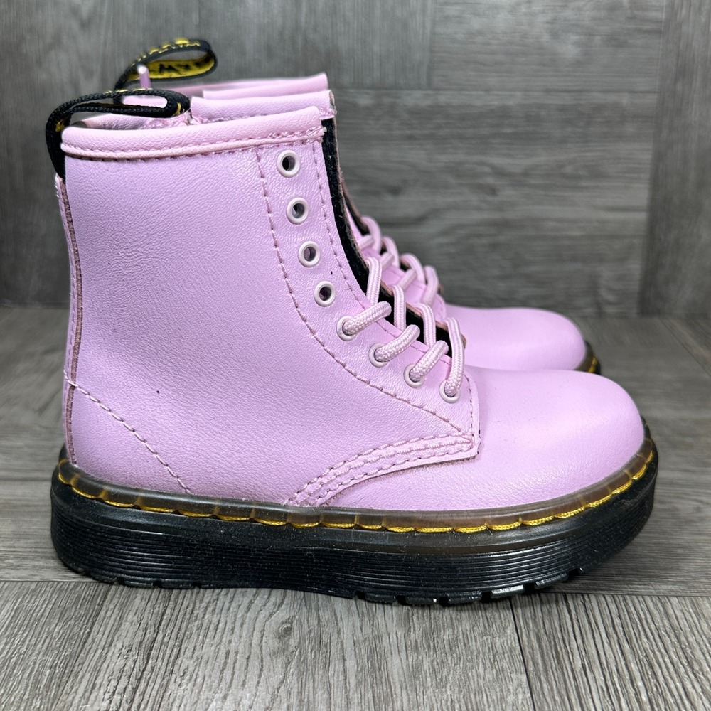 Dr. Martens 1460 Delaney Kids 8 Lilac Purple Leather Combat Boots NEW